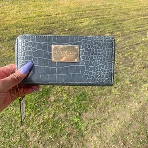 BEBE gray croc wallet , NWT​​